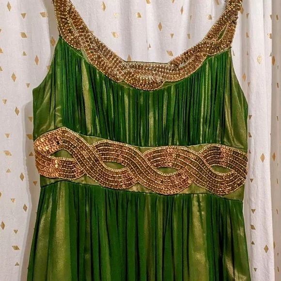 Adrianna Papell | Dresses | Adrianna Papell Evening Dress Green Gold |  Poshmark